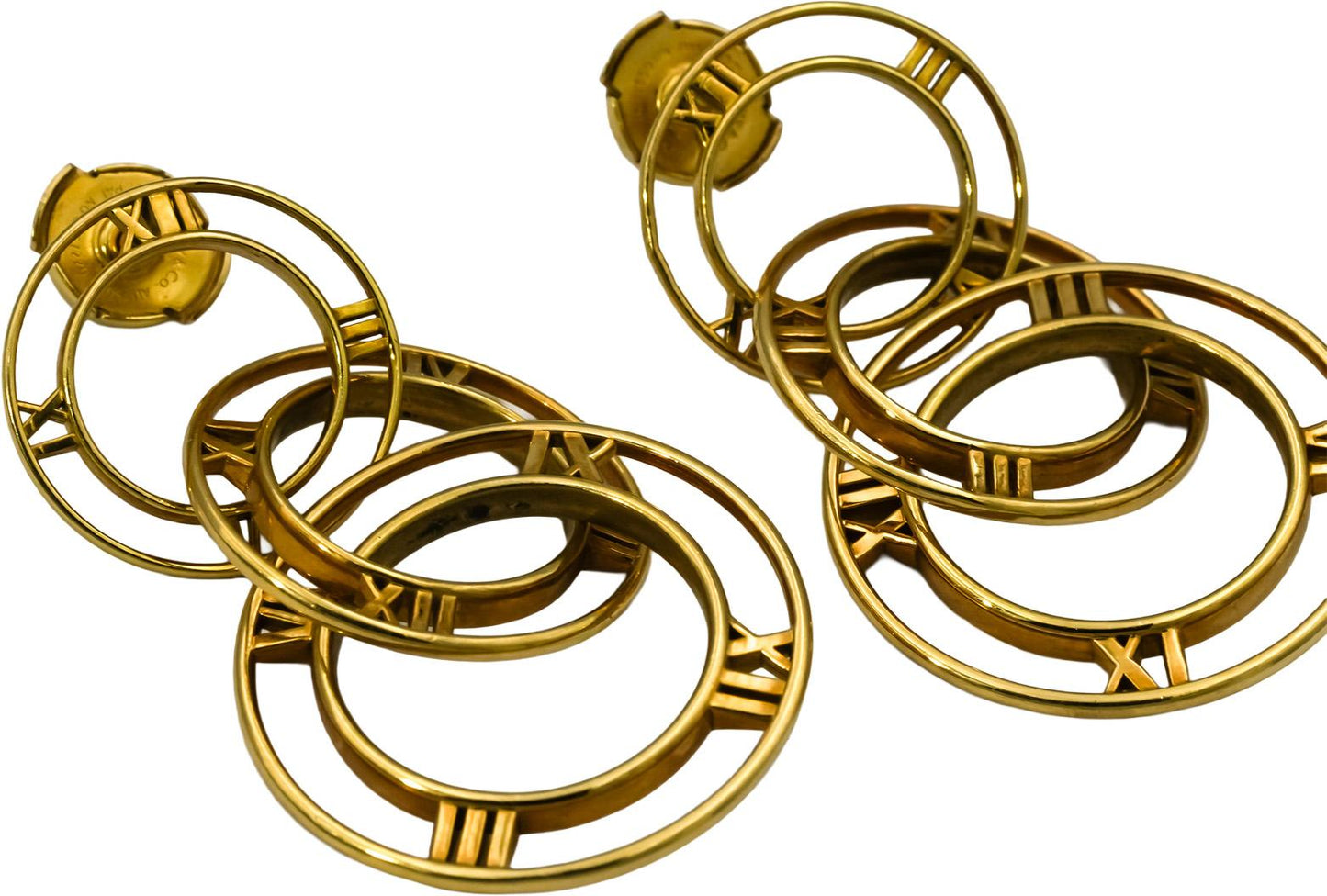 TIFFANY & CO. 18k Yellow Gold Atlas Triple Drop Dangle Earrings