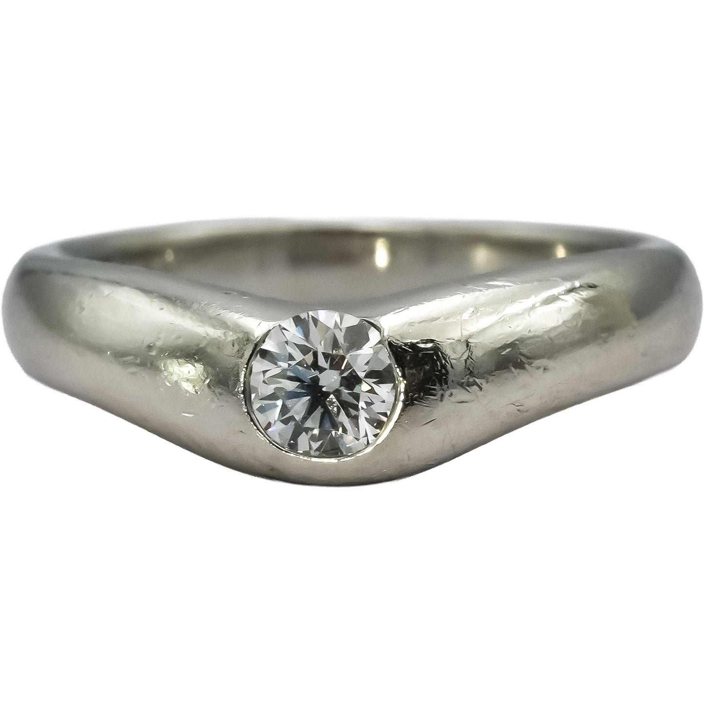 TIFFANY & CO. Platinum Peretti VS Round Diamond Ring 0.25CT Size 3.5