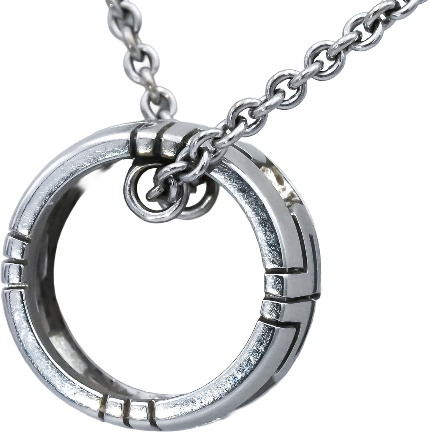 BVLGARI 18k White Gold Parentesi Pendant Necklace
