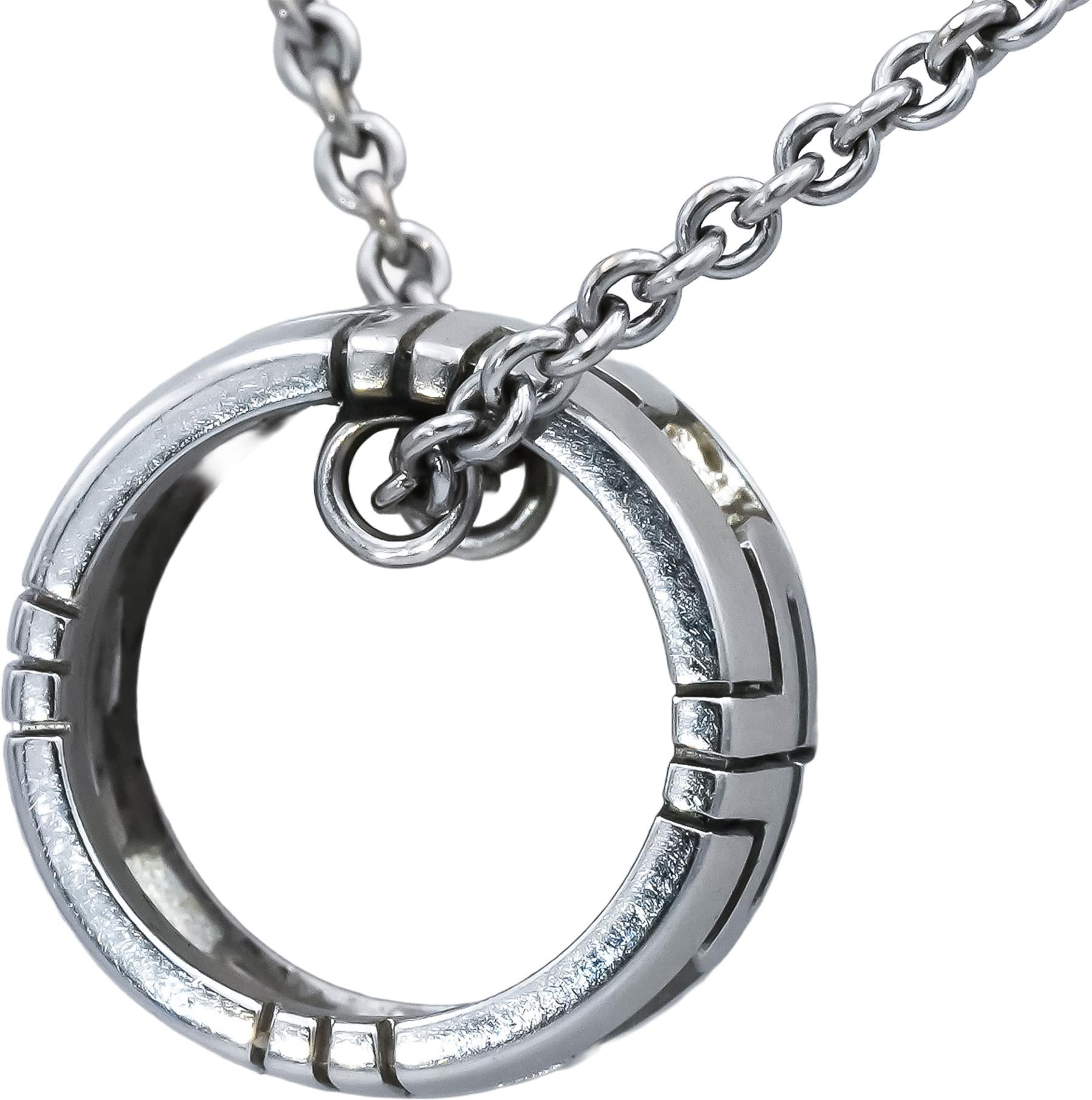 BVLGARI 18k White Gold Parentesi Pendant Necklace