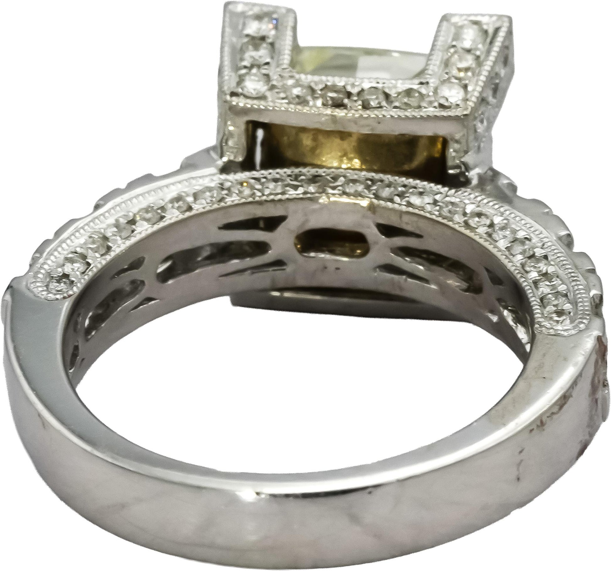 GIA Certified 14k White Gold Diamond Engagement Ring 4.01CT w/ 3.01CT Center