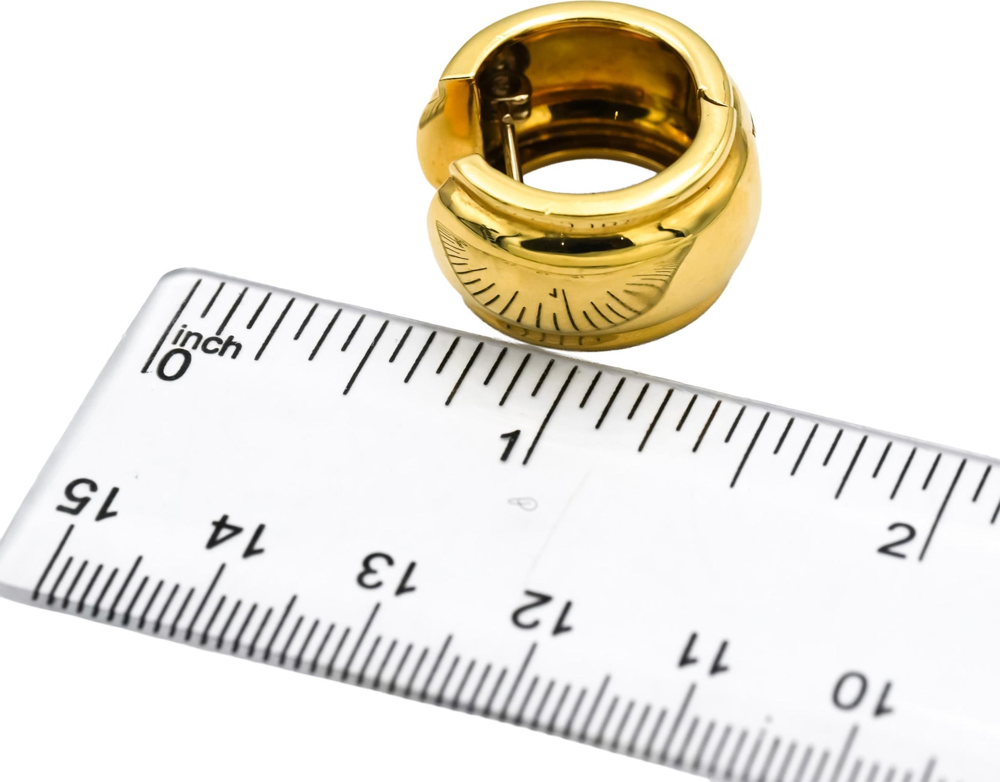 TIFFANY & CO. 18k Yellow Gold Chunky Huggie Hoop Earrings w/ Box