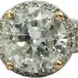 18k White Gold Round Diamond Engagement Ring 2.75CT w/ 2.25CT Center Size 6.75