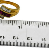 18k Yellow Gold VS Diamond and Ruby Band Ring 1.50CT Size 7.5
