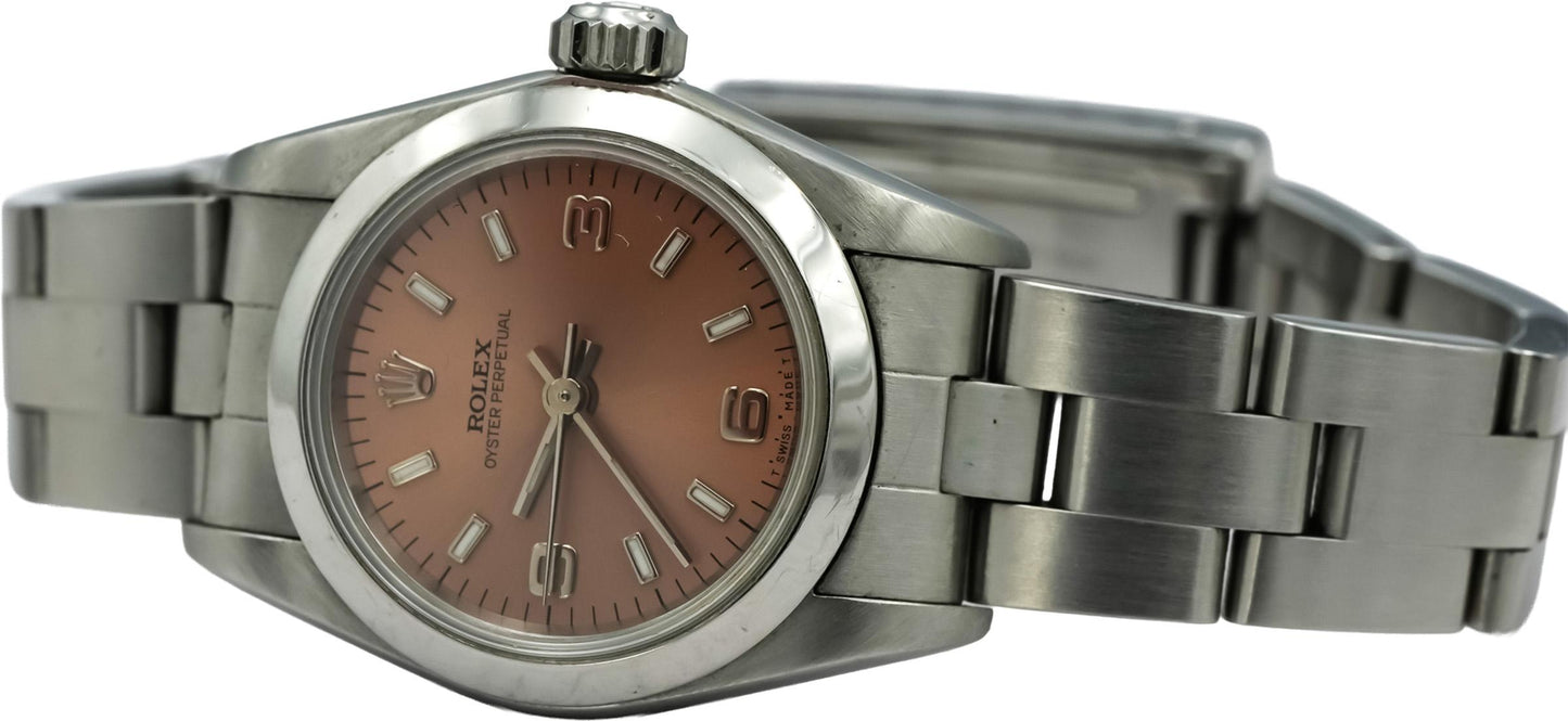 ROLEX Stainless Steel Oyster Perpetual 24 Ladies Watch w/ Papers Ref. 67180