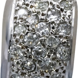 14k White Gold Round Pave Diamond Huggie Hoop Earrings 1.20CT