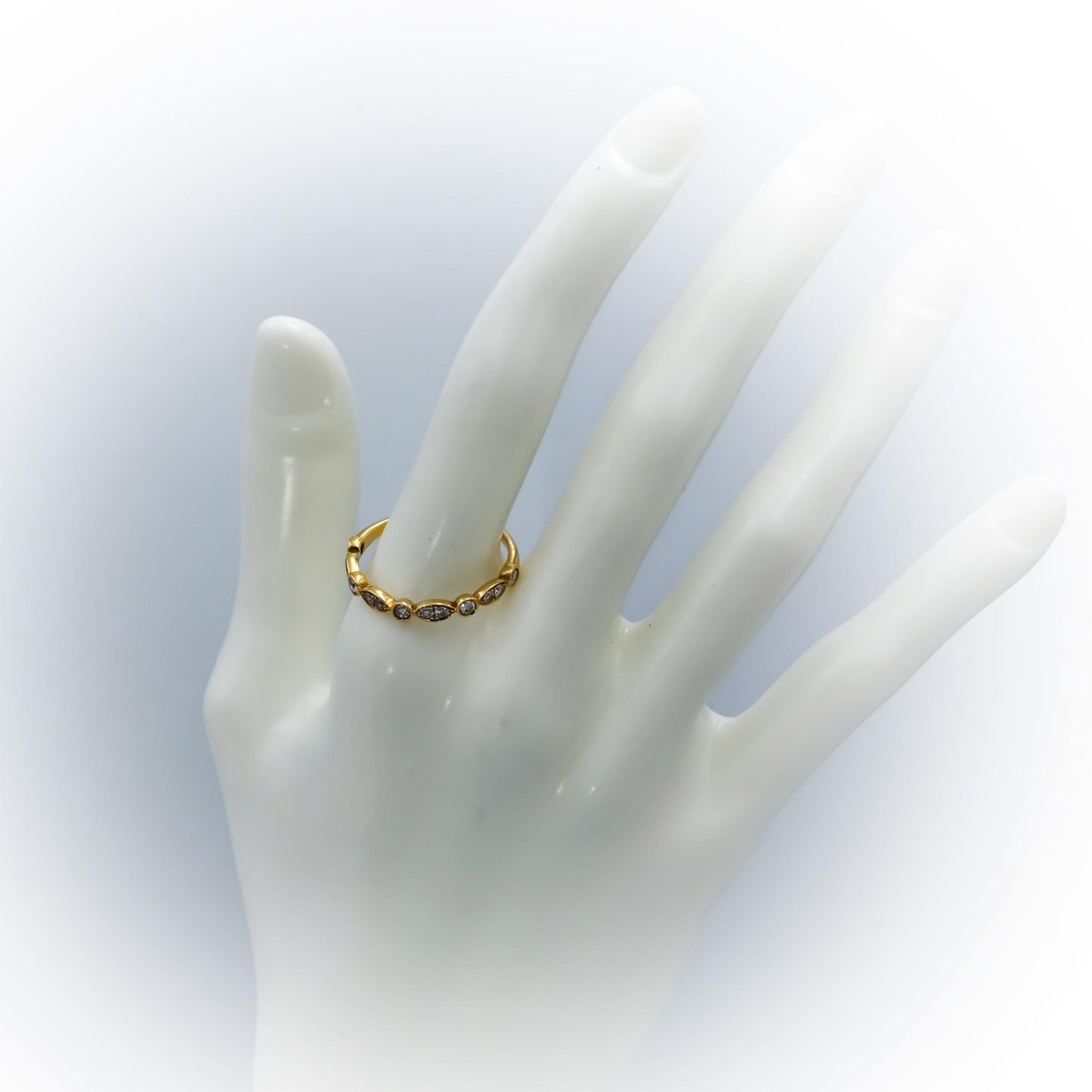 18k Yellow Gold Round Diamond Band Ring 0.50CT Size 10.5