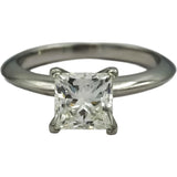 TIFFANY & CO. Platinum VVS2/I Princess Cut Diamond Solitaire Ring 1.47CT Size 5