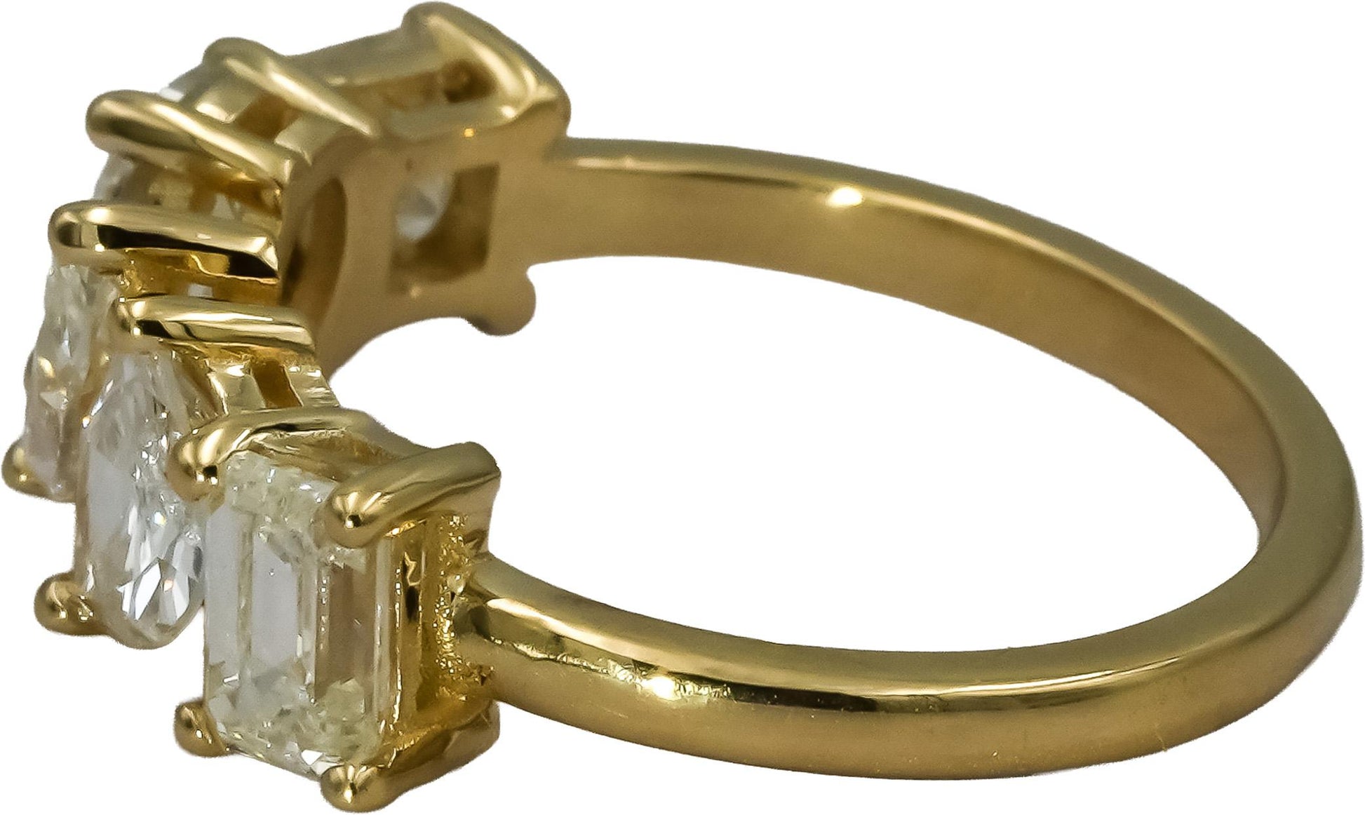 14k Yellow Gold Oval Emerald Pear Marquise Princess Diamond Ring 2.08CT Size 7