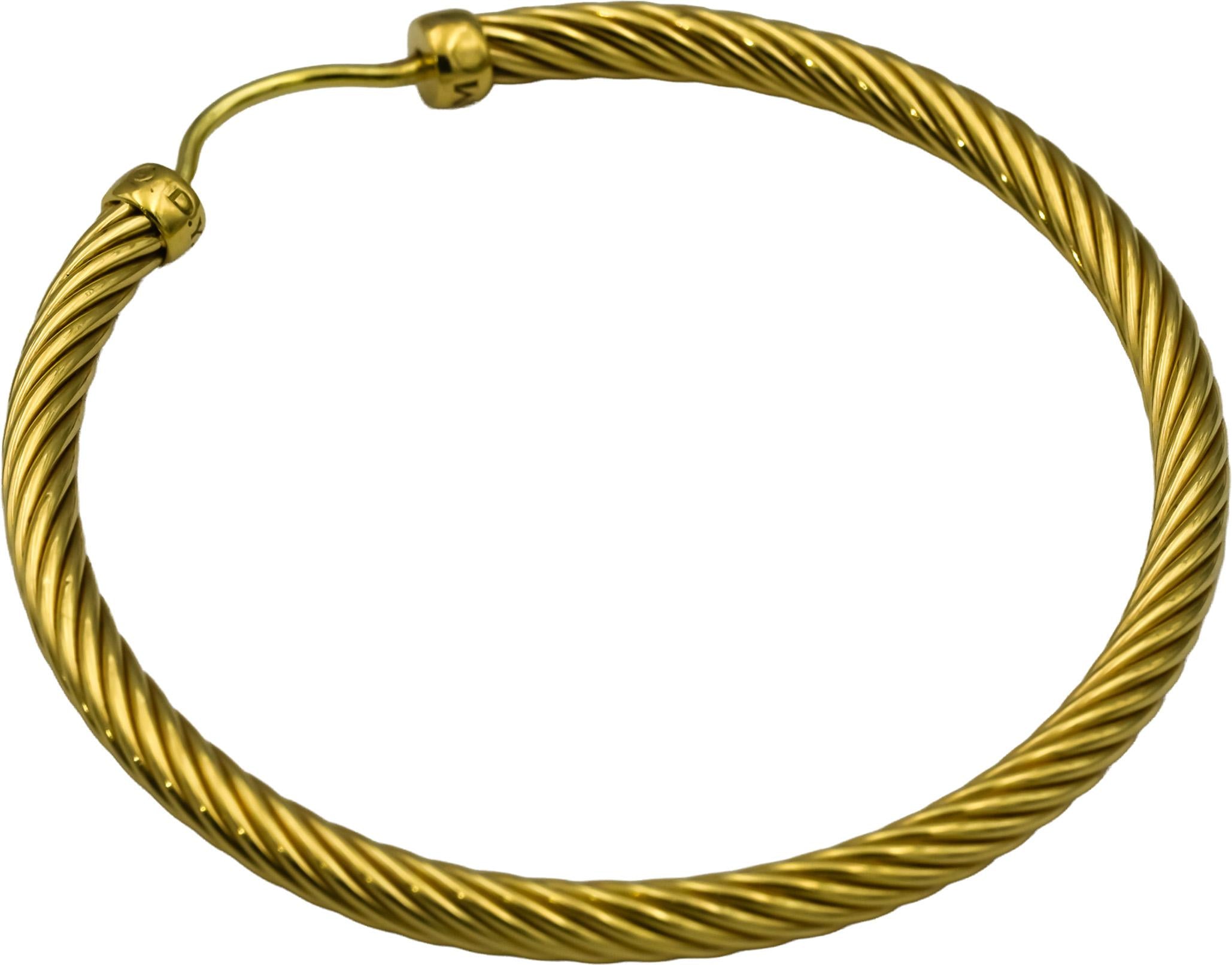 DAVID YURMAN 18k Yellow Gold Classic Cable Hoop Earrings