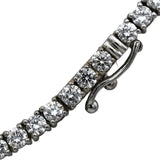 14k White Gold VS Round Lab-Grown Diamond Tennis Necklace 9.97CT