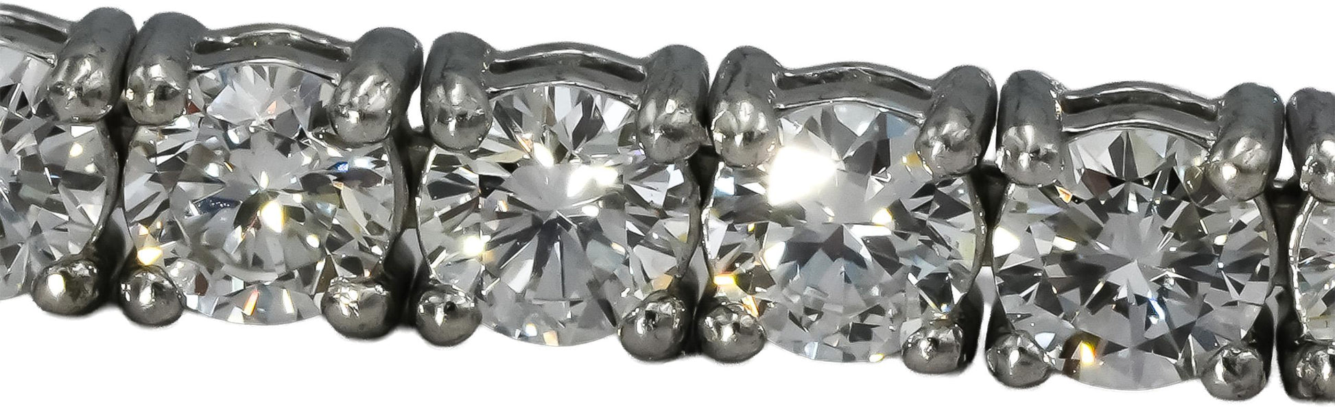 14k White Gold VS Round Lab-Grown Diamond Tennis Bracelet 7.15CT