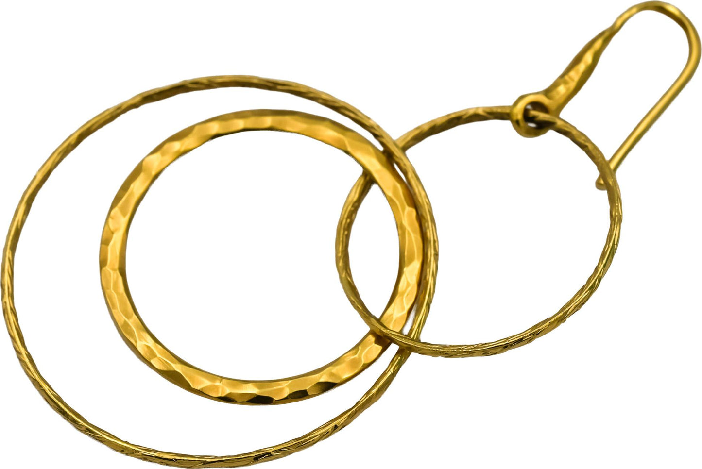 TIFFANY & CO 18k Yellow Gold Paloma Picasso Hammered Linked Circle Hoop Earrings