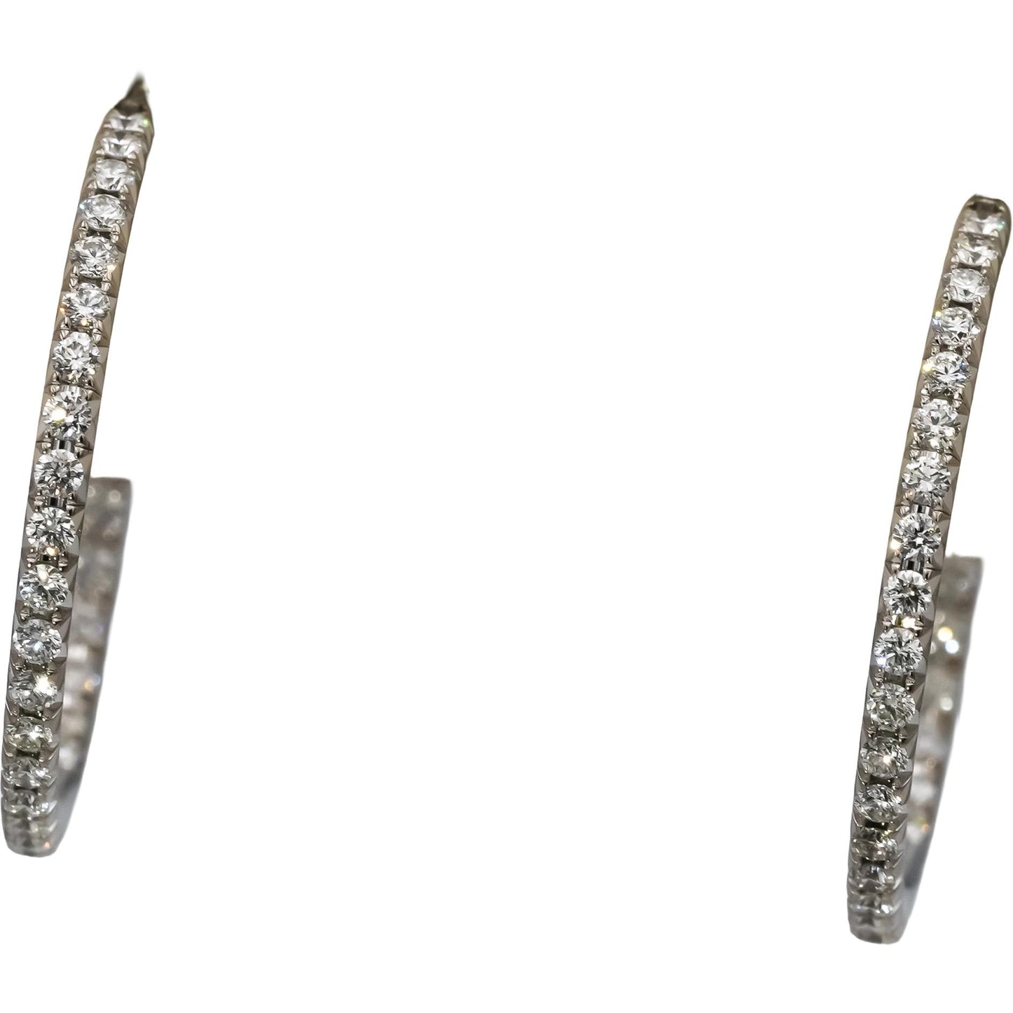 TIFFANY & CO. 18k White Gold VS Diamond Metro Hoop Earrings 0.50CT 7400 Retail