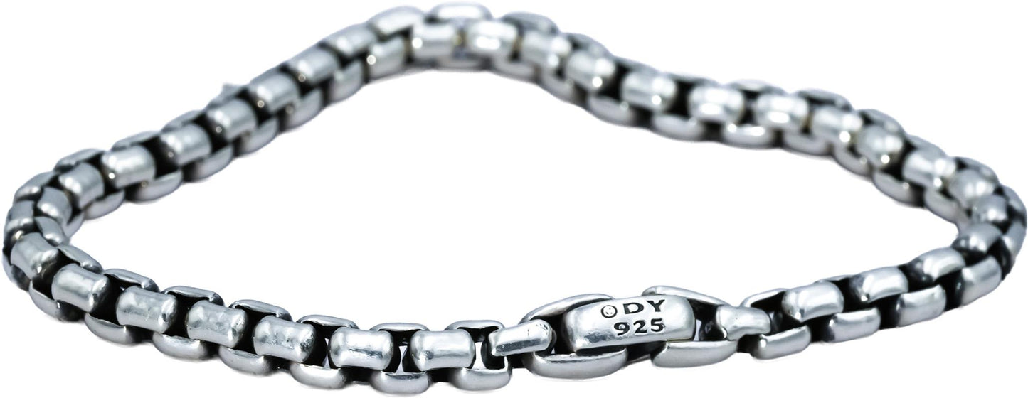 DAVID YURMAN Sterling Silver Box Chain Link Bracelet 5.0mm Wide 425.00 Retail
