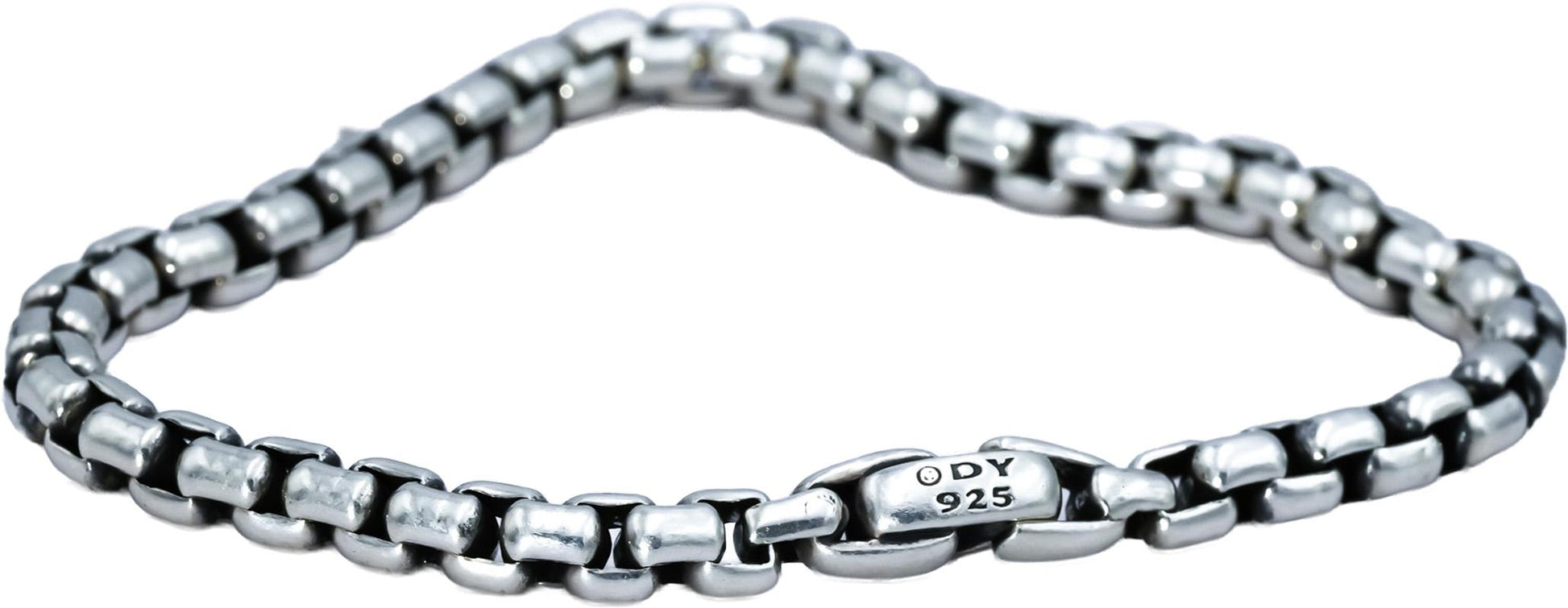 DAVID YURMAN Sterling Silver Box Chain Link Bracelet 5.0mm Wide 425.00 Retail