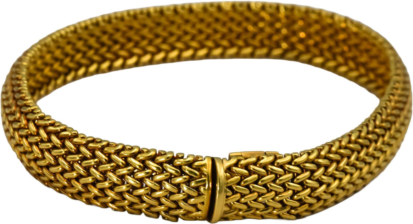 TIFFANY & CO. 18k Yellow Gold Mesh Bracelet 9.5mm Wide