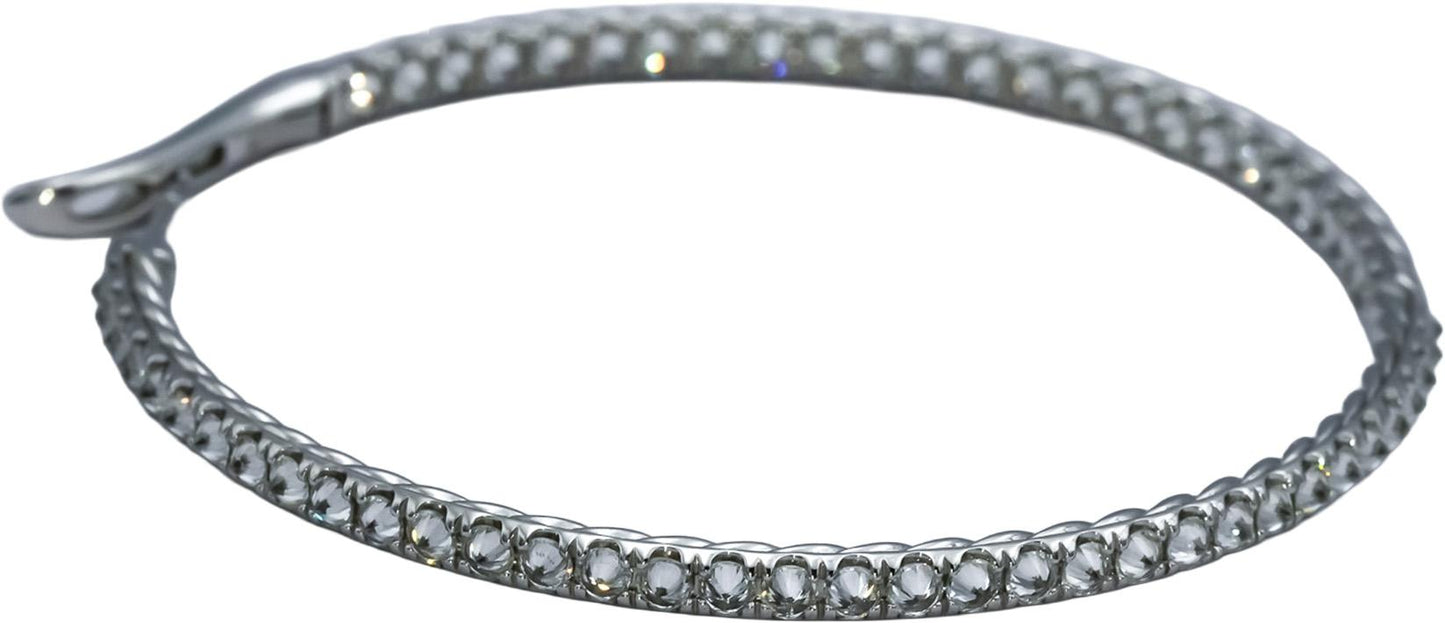 DAVID YURMAN 18k White Gold Diamond Reverse Set Inside Out Hoop Earrings 3.0CT