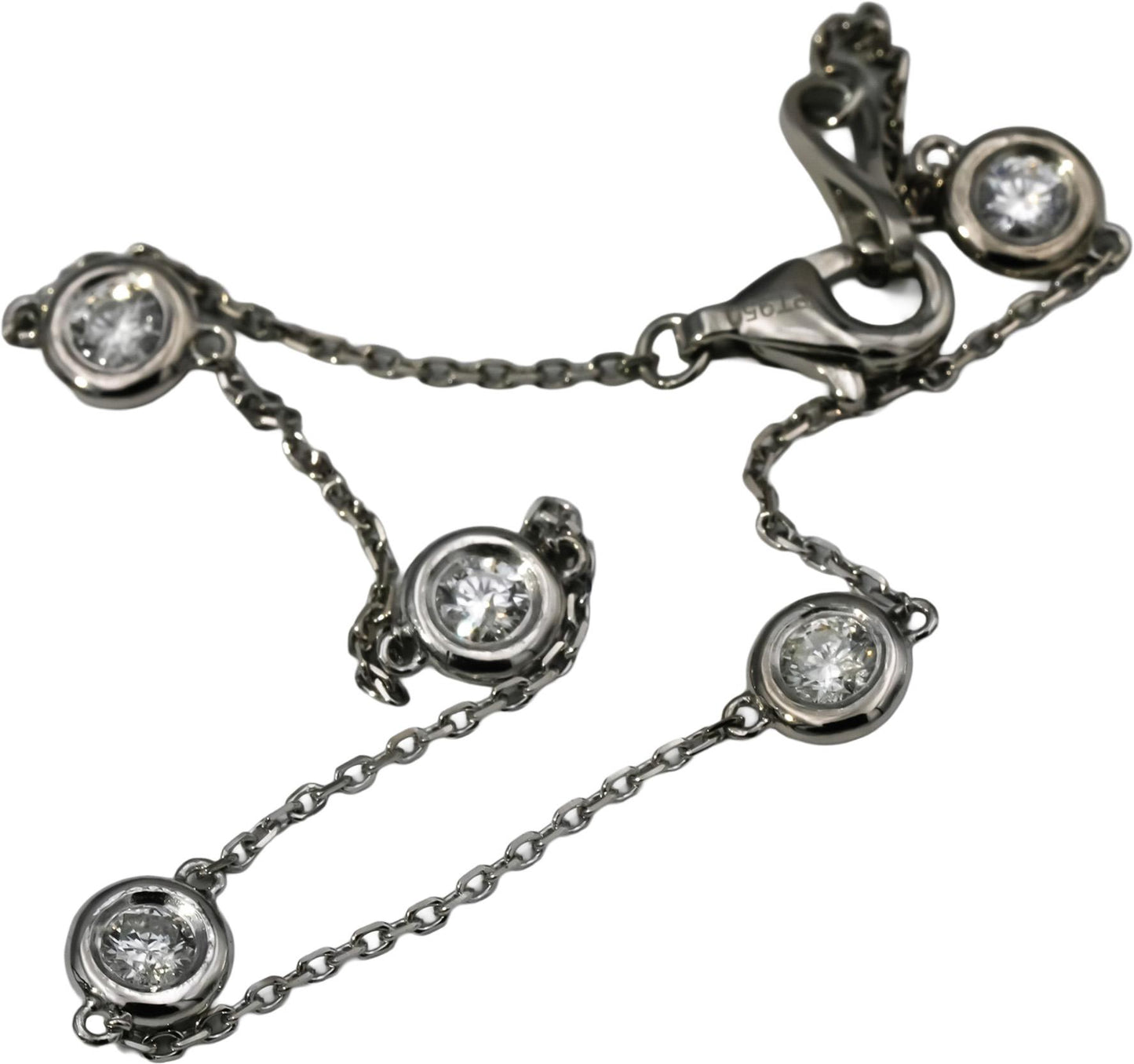 Platinum Round Diamond By The Yard Bracelet 0.40CT 10 Pieces