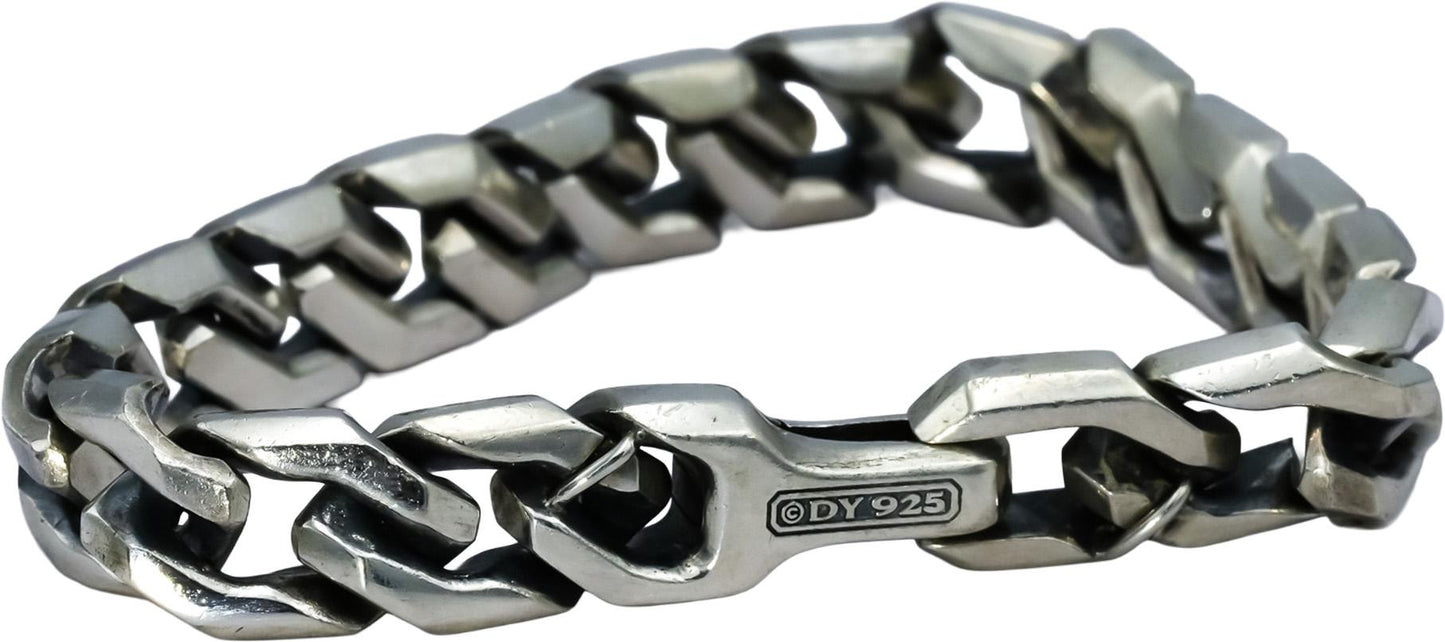 DAVID YURMAN Sterling Silver Curb Chain Angular Bracelet $1450 Retail