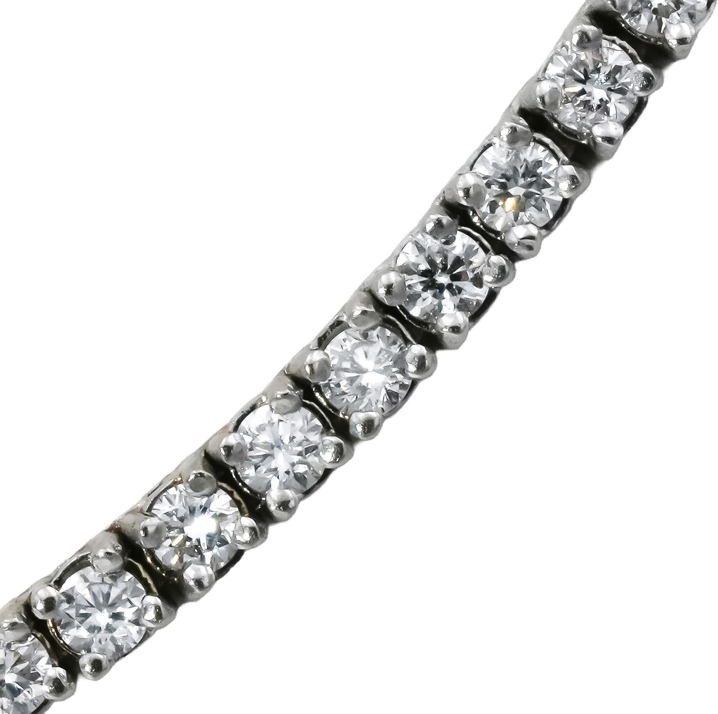 14k White Gold VS Round Diamond Tennis Necklace 4.49CT