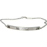 TIFFANY & CO. 18k White Gold Diamond Atlas ID Bracelet