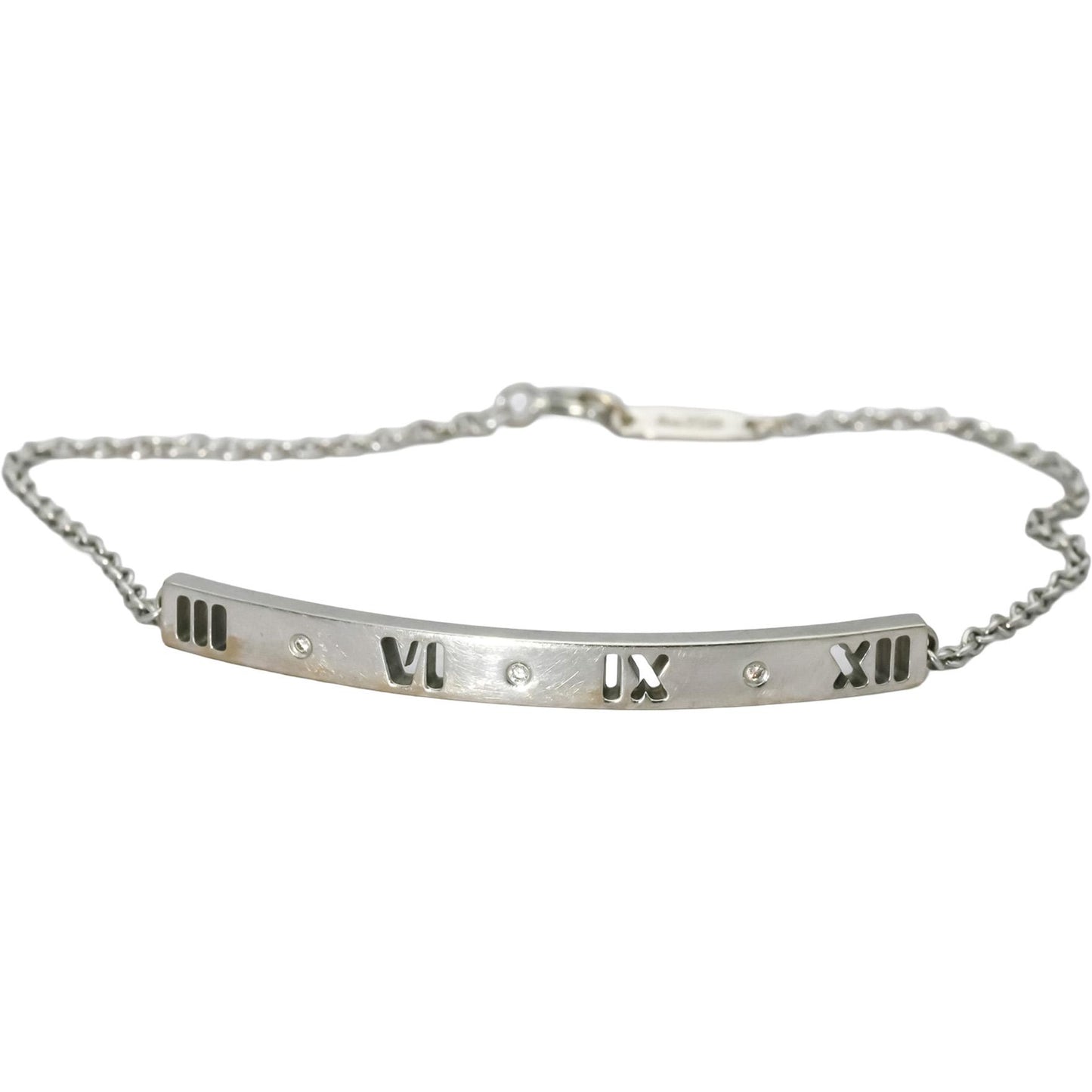 TIFFANY & CO. 18k White Gold Diamond Atlas ID Bracelet