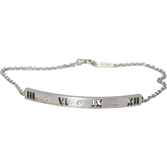 TIFFANY & CO. 18k White Gold Diamond Atlas ID Bracelet