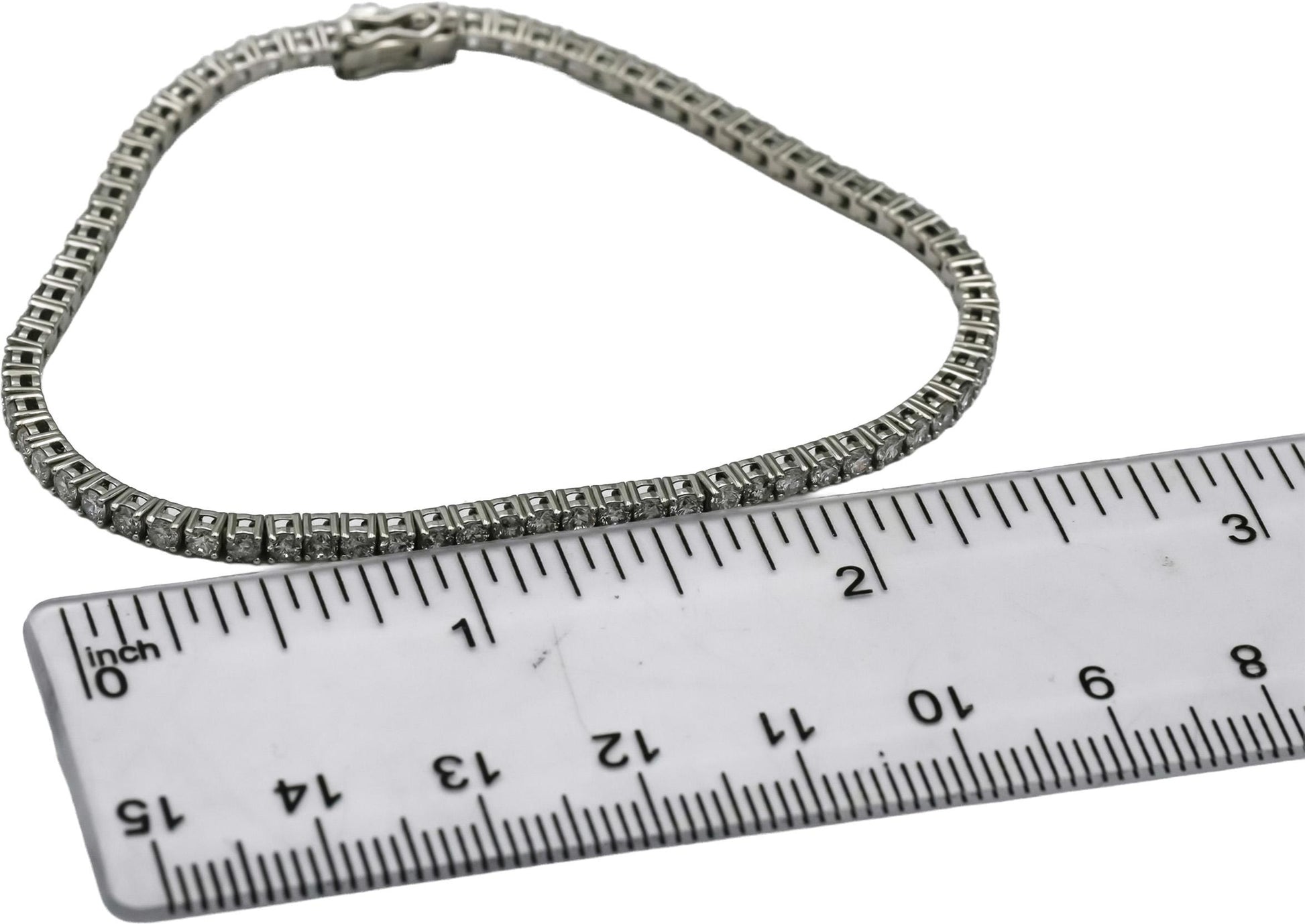 Platinum Round Diamond Tennis Bracelet 3.16CT