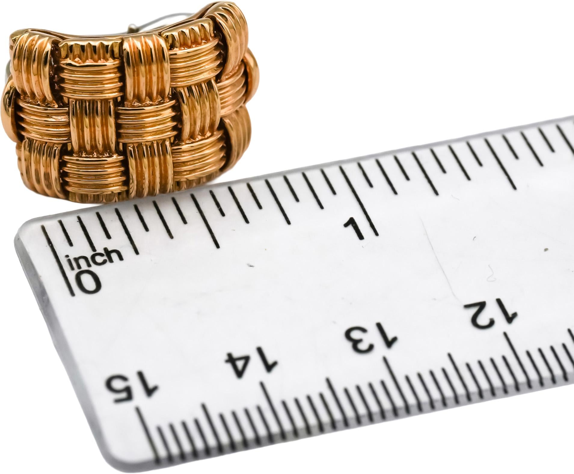 ROBERTO COIN 18k Rose Gold Appassionata Woven Curved Earrings