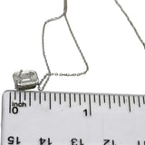 14k White Gold VS Emerald Cut Lab-Grown Diamond Pendant Necklace 1.62CT