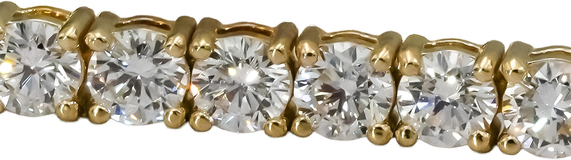14k Yellow Gold VS Round Lab-Grown Diamond Tennis Bracelet 7.55CT