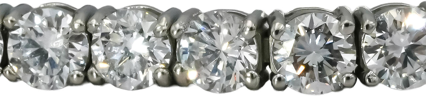 Platinum VS Round Cut Lab-Grown Diamond Tennis Bracelet 10.10CT