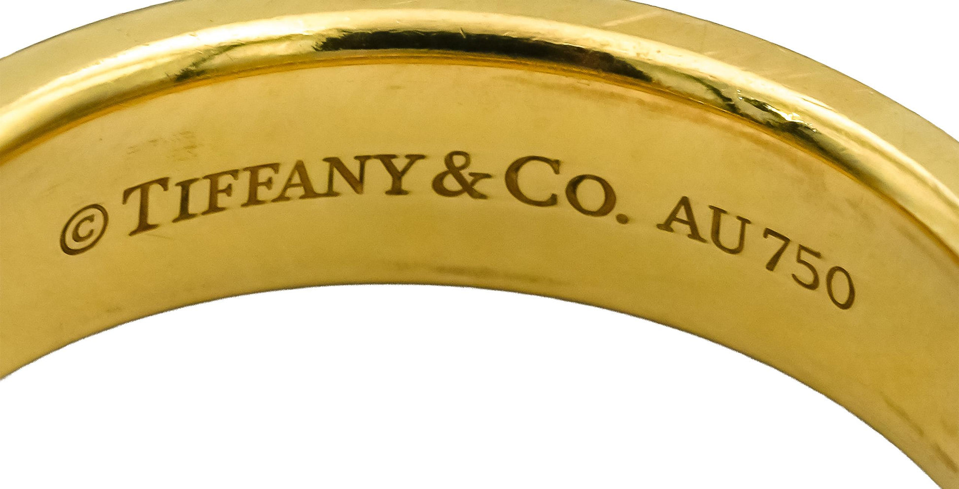 TIFFANY & CO. 18k Yellow Gold Milgrain Wedding 6.0mm Wide Band Ring Size 10.75