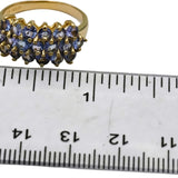 14k Yellow Gold Round Tanzanite Cluster Ring 1.50CT Size 6.75