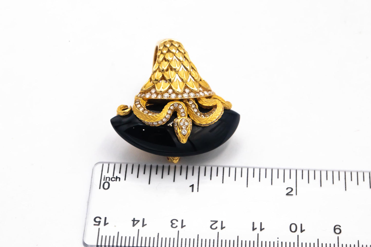CARRERA Y CARRERA 18k Gold Diamond Sapphire Onyx Abanico Ring 37.20CT $19500