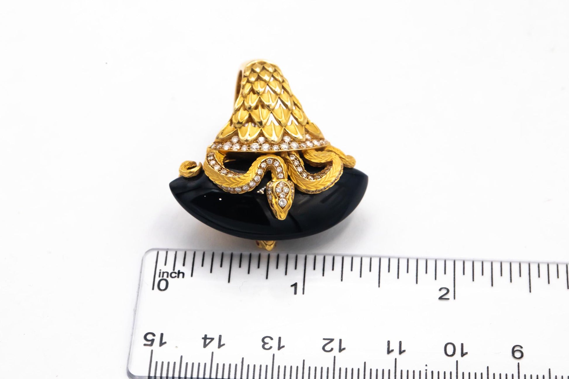 CARRERA Y CARRERA 18k Gold Diamond Sapphire Onyx Abanico Ring 37.20CT $19500