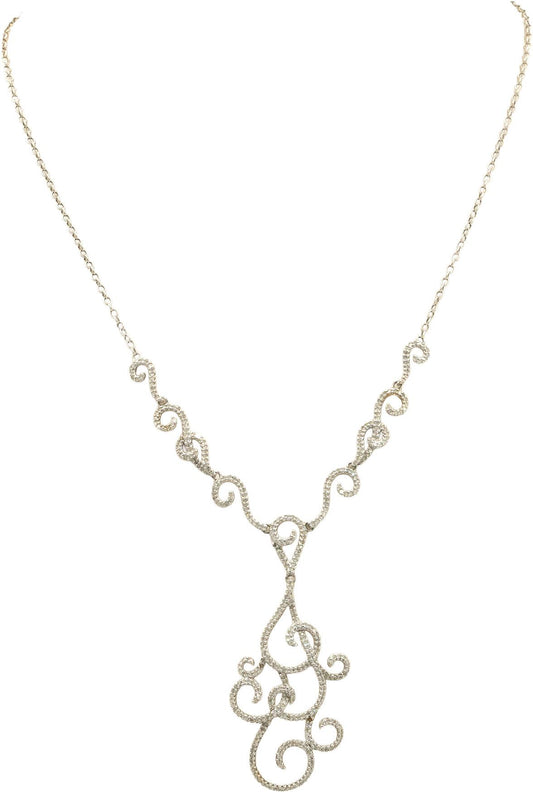 14k White Gold 1.0CT Diamond Formal Chain Necklace