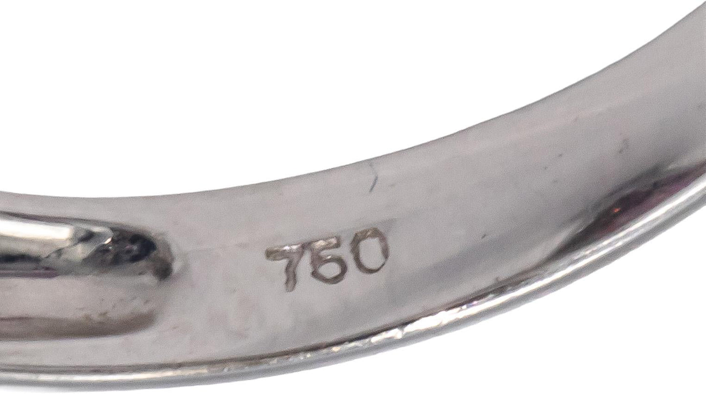 18k White Gold 0.62CT Diamond and Ruby Cluster Oval Ring Size 7.25