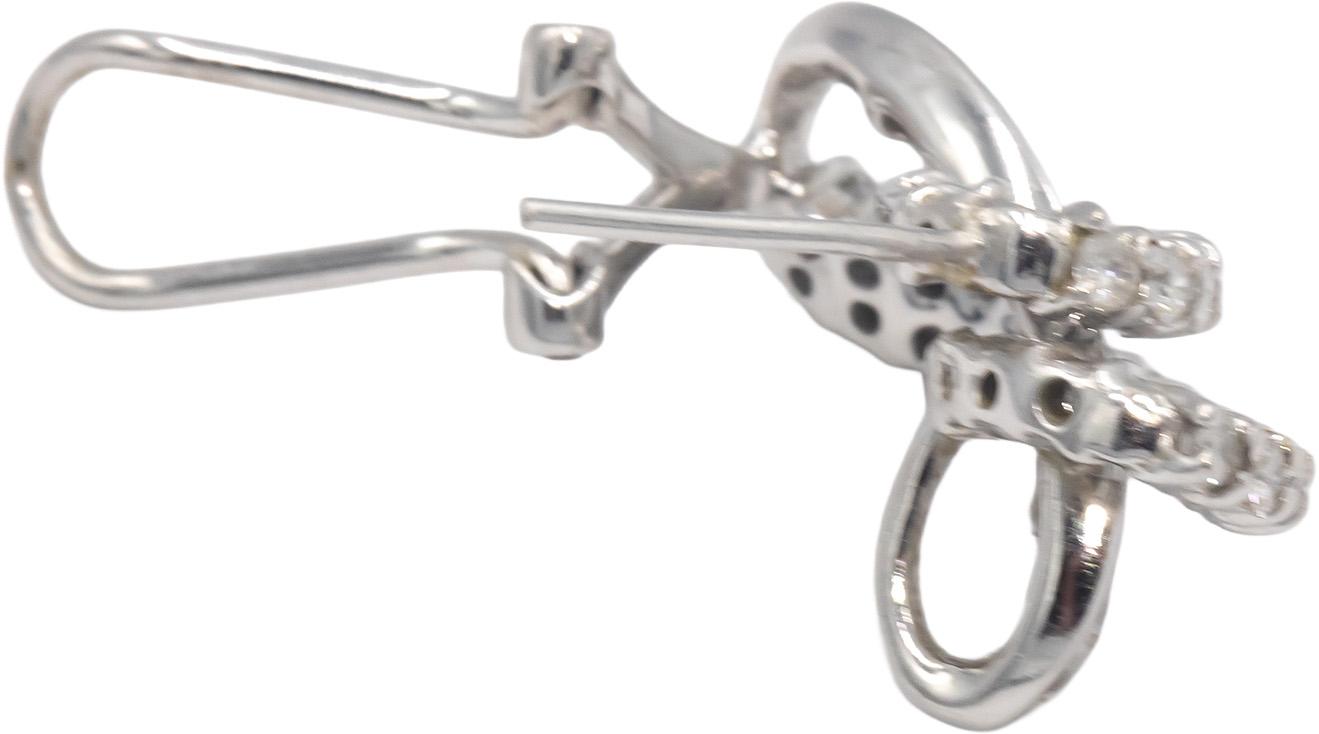 14k White Gold 1.50CT Diamond Knot Style Earrings