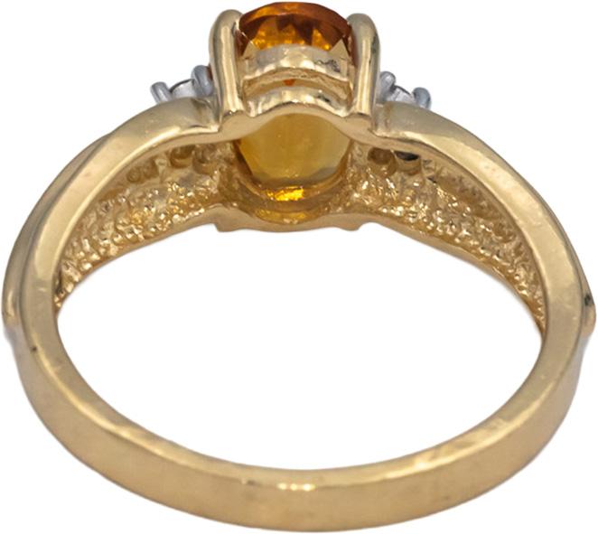 10k Yellow Gold 1.05CT Diamond and Citrine Ring Size 6.25