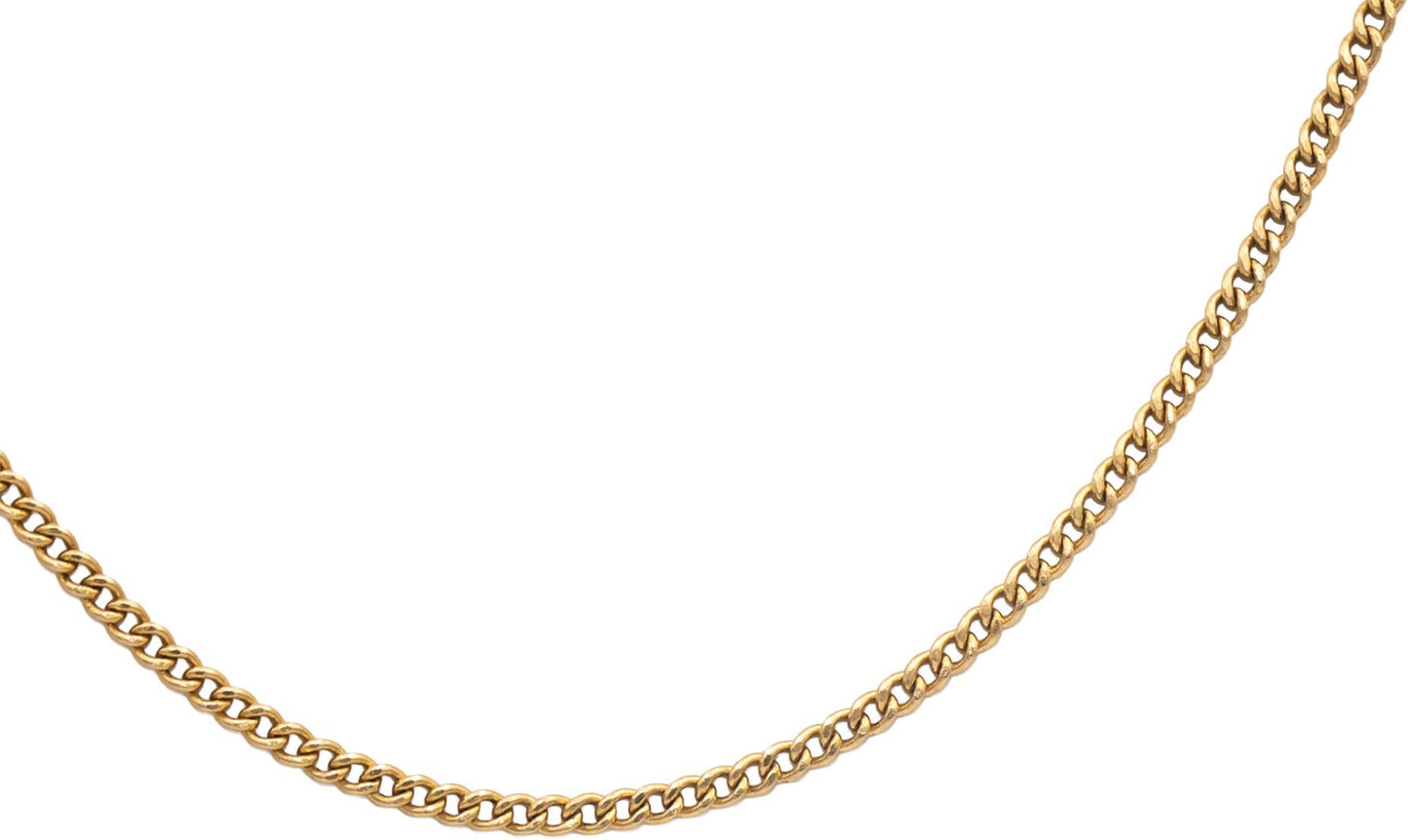 14k Yellow Gold 30" Long/2.0mm Wide Curb Cuban Link Chain Slip-On Necklace