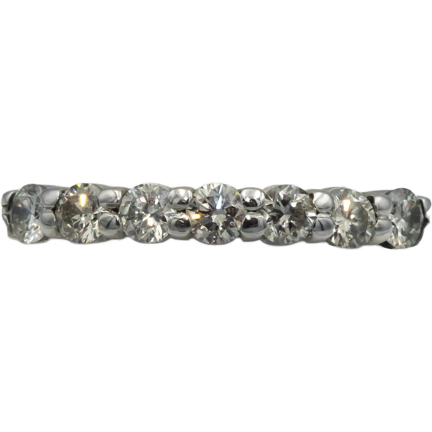 10k White Gold Round Diamond Seven-Stone Band Ring 0.50CT Size 6