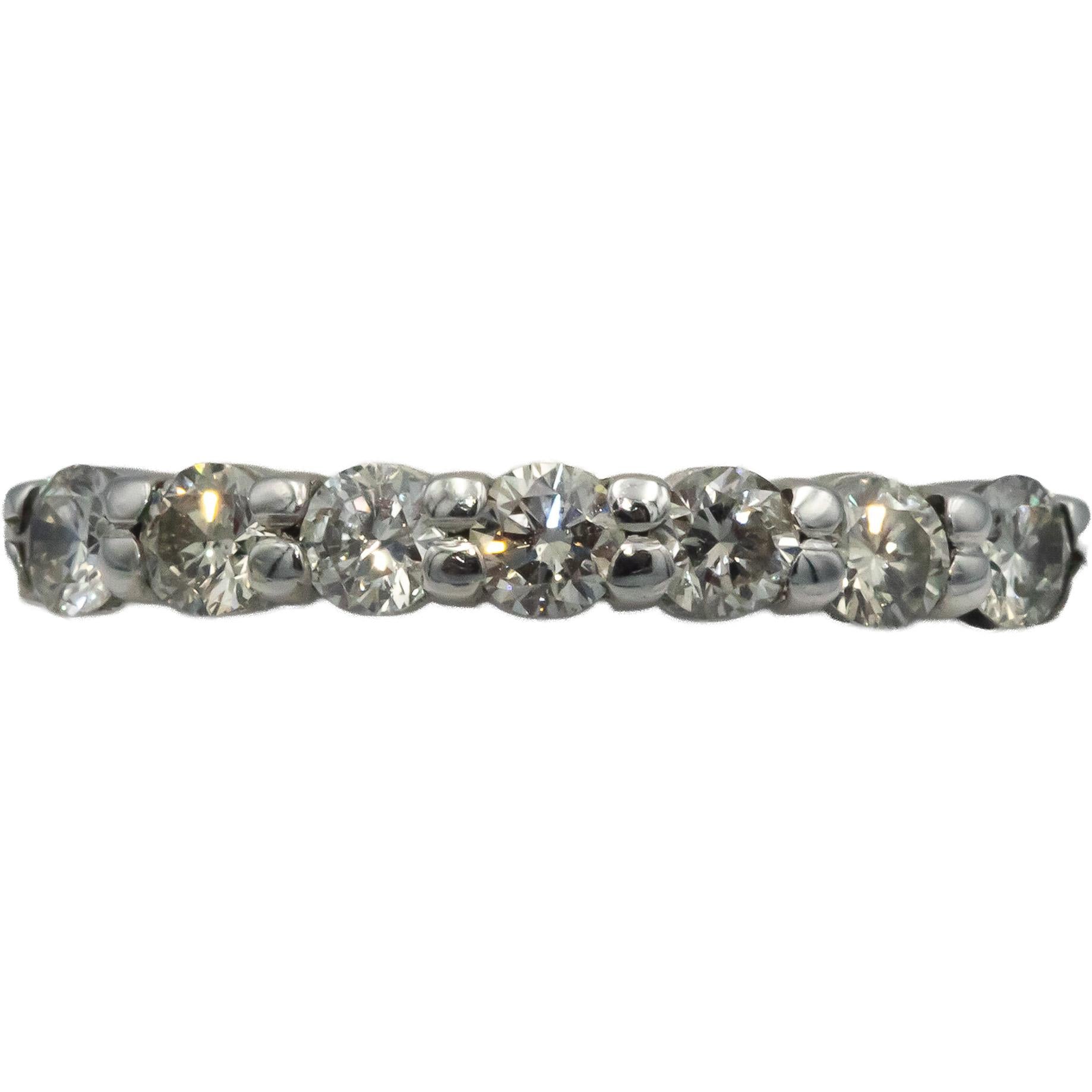 10k White Gold Round Diamond Seven-Stone Band Ring 0.50CT Size 6