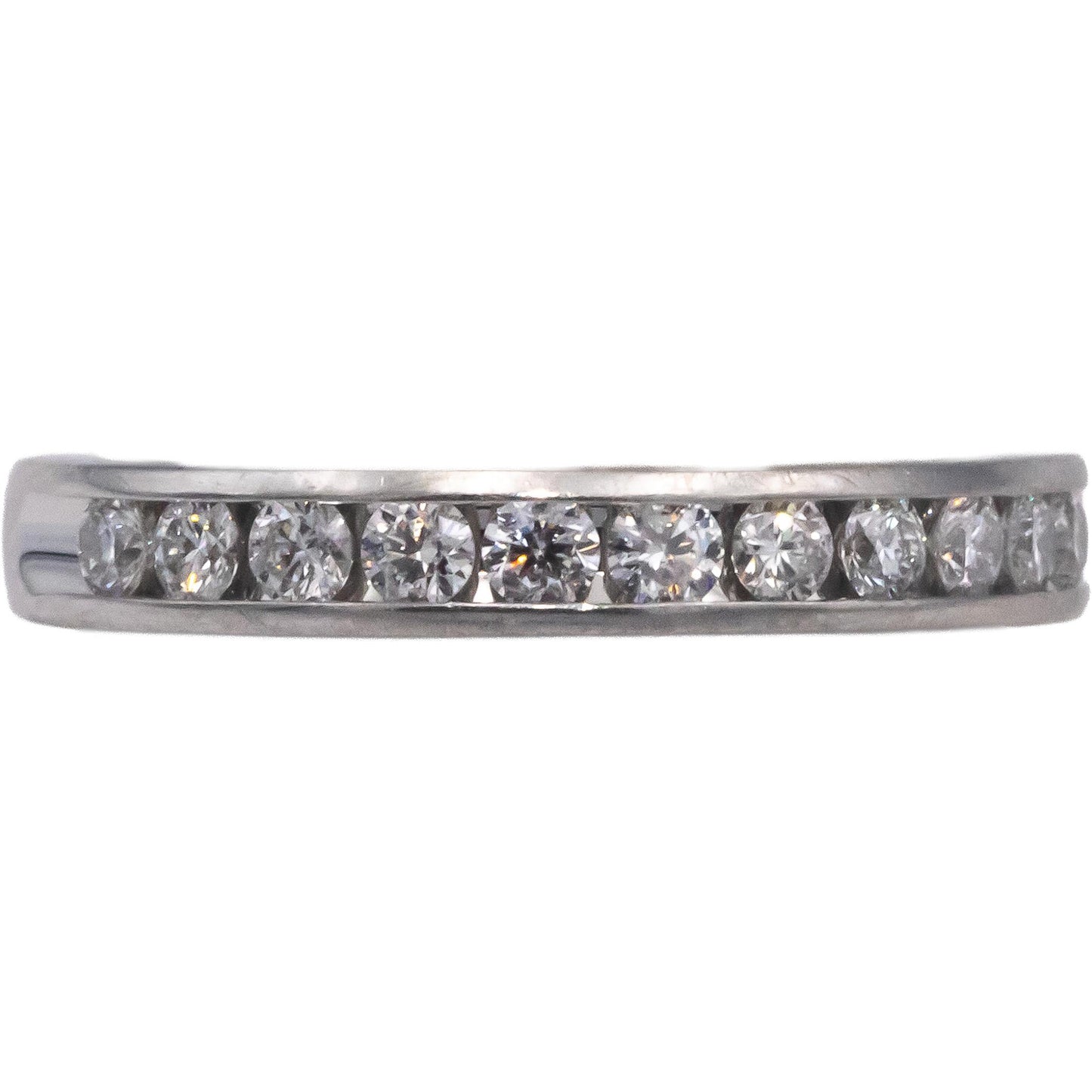 14k White Gold 0.50CT Round Cut Diamond Band Ring Size 7.75