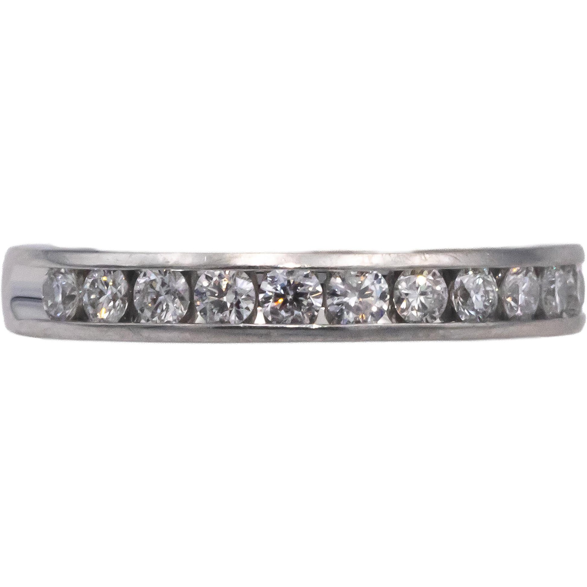 14k White Gold 0.50CT Round Cut Diamond Band Ring Size 7.75