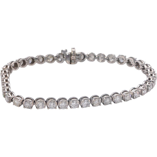 Diamond Round Cut 14k White Gold Jewelry Tennis Bracelet 6.0CT