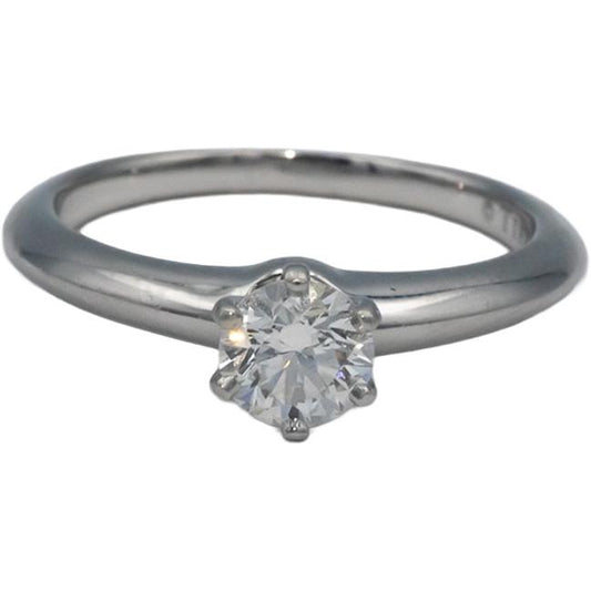 $8800 TIFFANY & CO. Platinum .63CT Round Diamond Engagement Ring w/ Box Papers