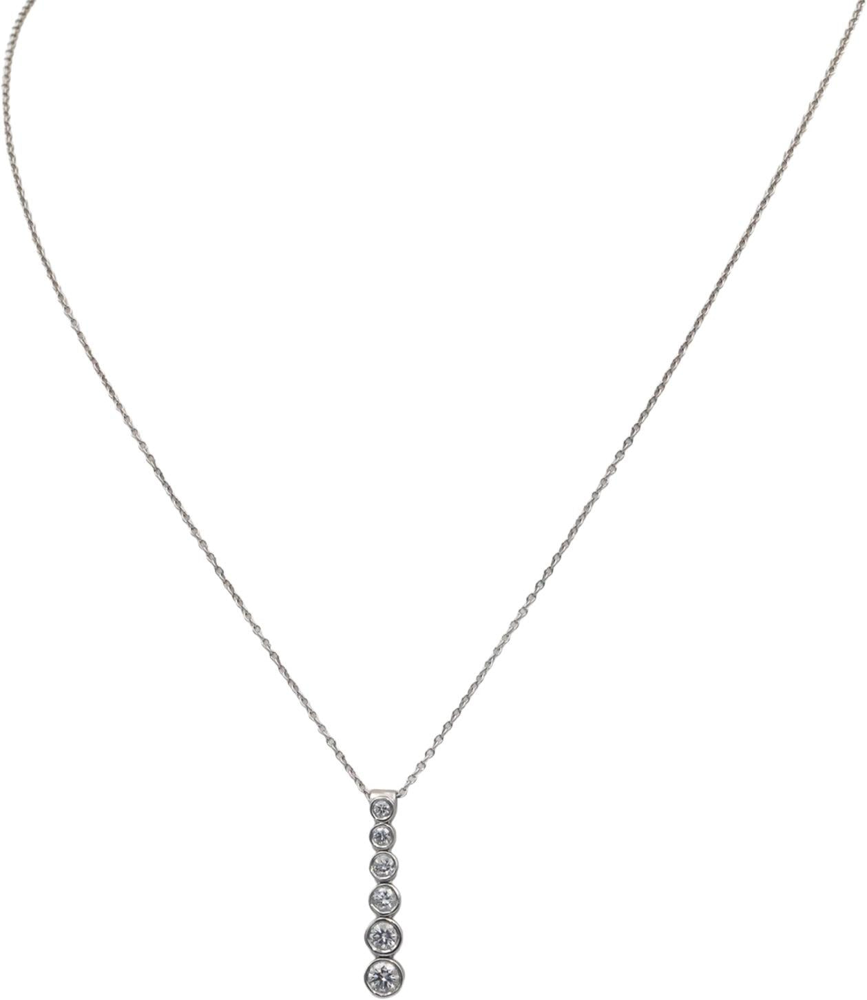 TIFFANY & CO Platinum 0.50CT VS Diamond Jazz Pendant Necklace $6400 Retail