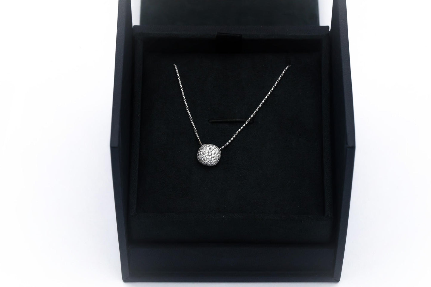 DAVID YURMAN 18k White Gold 0.63CT VS Diamond Pave Pendant Necklace $3500